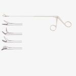 Micro Laryngology Grasping Forceps, Finger Movable Serrated, 23cm